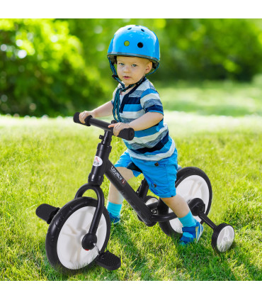 Kids Balance Training Bike Toy w/ Stabilizers For Child 2-5 Years Black