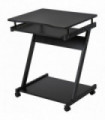 Metal Black 73H x 60L x 48Wcm Movable Computer Desk with Sliding Keyboard Tray
