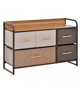 Drawers Storage Tower Dresser with Wood Top, Steel Frame, Storage Organizer
