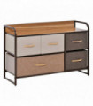 Drawers Storage Tower Dresser with Wood Top, Steel Frame, Storage Organizer