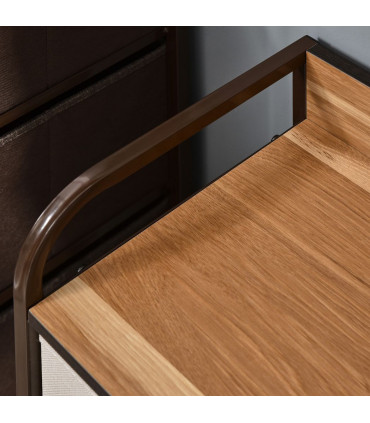 Drawers Storage Tower Dresser with Wood Top, Steel Frame, Storage Organizer