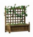 Garden Planter with Trellis for Climbing Vines Brown Wood 64 cm x 28 cm x 75 cm