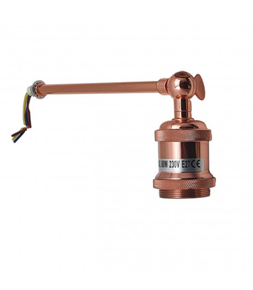 Wall Light Metal Rose Gold Long ArmWith Short Holder Vintage Metal Wall Lighting