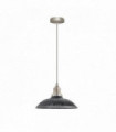 Pendant Lamp Industrial Brushed Silver E27 Ceiling Hanging Light 24x24x112