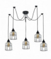 Cluster Pendant Metal Black Vintage Retro Industrial Ceiling Cage Light