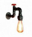 Wall Light Vintage Industrial Water Pipe Lamp Retro Light Steampunk Black Metal