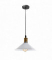 Ceiling Pendant Light Vintage Industrial Metal Shade Lamp Metal + PVC White