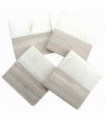 Coasters Set of 4 Wood Effect Marble Coasters - Square White 10x10x0.3cm