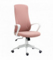 Office Chair Pink Padded Seat Tall Back Armrests Adjustable Height Five Wheeled