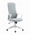 Office Chair Light Grey Padded Seat Tall Back Armrests -Back Home Office Chair