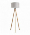 Floor Lamp Wood Tripod Grey 45cm x 45cm x 152cm Elegant E27 Bulb Linen Shade