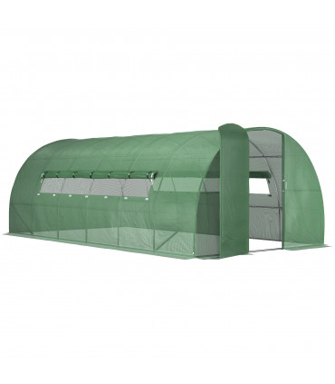 6 x 3M Reinforced Walk-in Polytunnel Garden Greenhouse Steel Frame