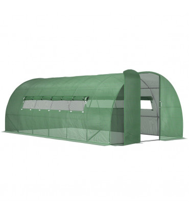 6 x 3M Reinforced Walk-in Polytunnel Garden Greenhouse Steel Frame