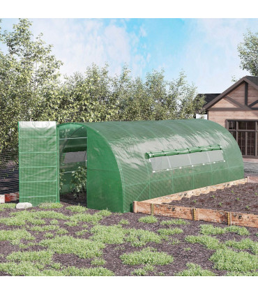 6 x 3M Reinforced Walk-in Polytunnel Garden Greenhouse Steel Frame