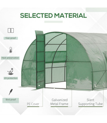 6 x 3M Reinforced Walk-in Polytunnel Garden Greenhouse Steel Frame