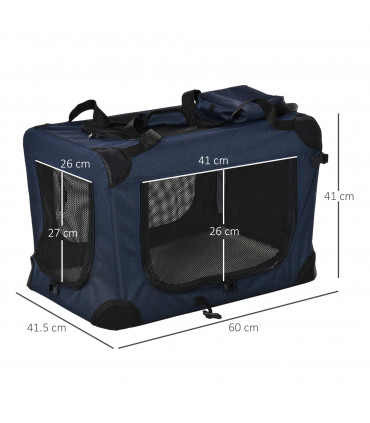 Pet Backpack Carrier Blue 60L x 41.5W x 41H cm Folding Portable Cat Puppy Cage