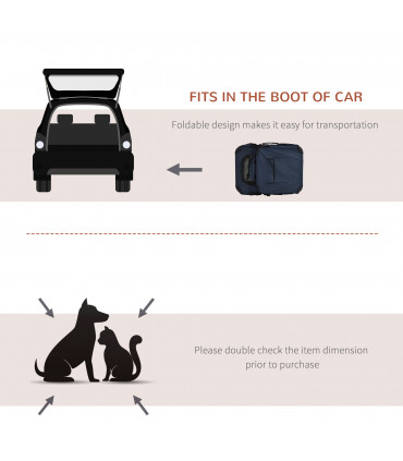 Pet Backpack Carrier Blue 60L x 41.5W x 41H cm Folding Portable Cat Puppy Cage