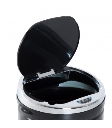 Sensor Trash Can 42L Stainless Steel Black 30.5cm x 30.5cm x 68cm