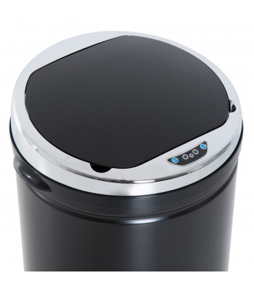 Sensor Trash Can 42L Stainless Steel Black 30.5cm x 30.5cm x 68cm