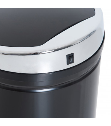 Sensor Trash Can 42L Stainless Steel Black 30.5cm x 30.5cm x 68cm