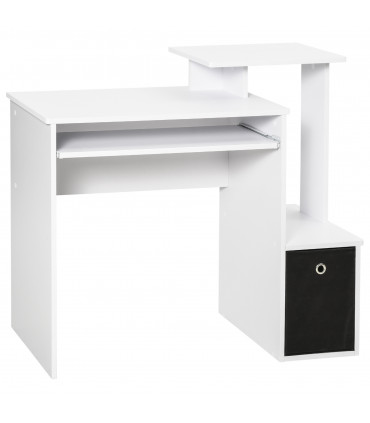 Computer Desk White Particle board 100cm x 40cm x 86.6cm Sliding Keyboard Tray