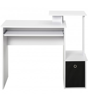 Computer Desk White Particle board 100cm x 40cm x 86.6cm Sliding Keyboard Tray
