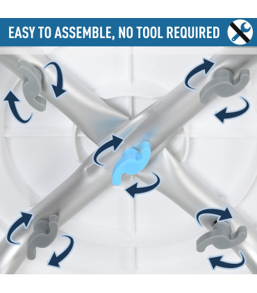 Shower Stool 360 Degree Swivel Seat Bath Adjustable Height Aluminium Blue