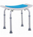 Bath Stool Aluminum Blue 39-52H x 52W x 39.5Dcm Adjustable Shower Chair Non-Slip