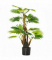 Artificial Palm Tree Fake Plant in Pot Green 135cm Vinyl Leaves PEVA Plastic