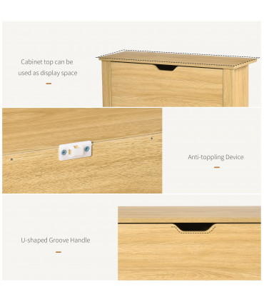 Shoe Storage Cabinet Brown Oak Tone Finish 12 Pairs 80H x 72L x 26Dcm