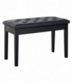 Classic Digital Keyboard Piano Bench Makeup Padded Seat Stool Solid Wood Black