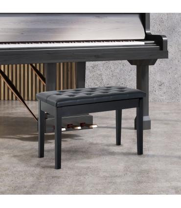 Classic Digital Keyboard Piano Bench Makeup Padded Seat Stool Solid Wood Black