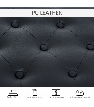 Classic Digital Keyboard Piano Bench Makeup Padded Seat Stool Solid Wood Black