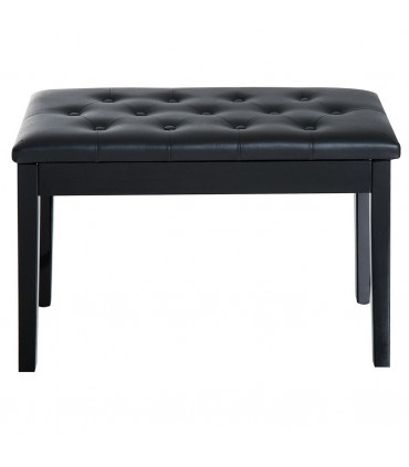 Classic Digital Keyboard Piano Bench Makeup Padded Seat Stool Solid Wood Black