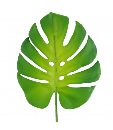 Artificial Green Monstera Leaf 55cm Realistic Wired Stem - Home Decor
