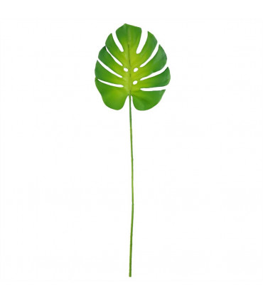 Artificial Green Monstera Leaf 55cm Realistic Wired Stem - Home Decor