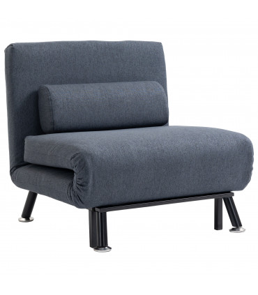 Faux Suede 5-Position Futon Single Sofa Bed Black