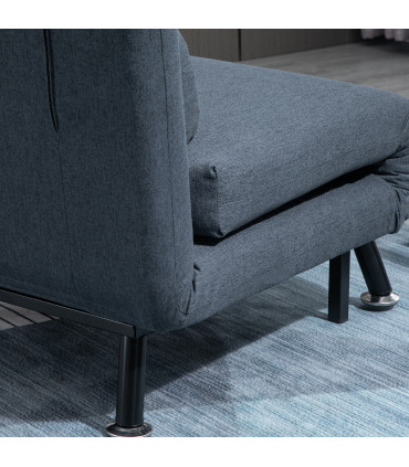 Faux Suede 5-Position Futon Single Sofa Bed Black