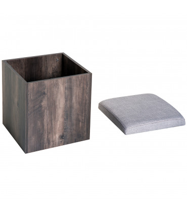 5Pcs Garden Wooden Dining Table Set Particle Removable Lid Board Chair Seat-Grey