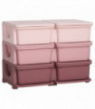 Kids Storage Unit Toy Box Vertical Dresser with Six Drawers - Pink HOMCOM