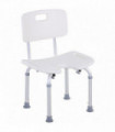 Shower Bath Stool Spa Chair Aluminium White 71-83.5H x 48W x 42Dcm