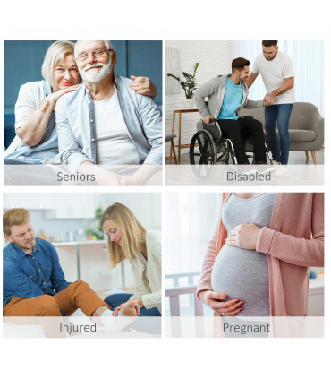 Light Weight Aluminum Shower Bench Portable Lift Chair Back & Armrest HOMCOM