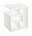 Side End Table White Particle Board 55H x 45L x 40Wcm 3-Tier Open Shelves