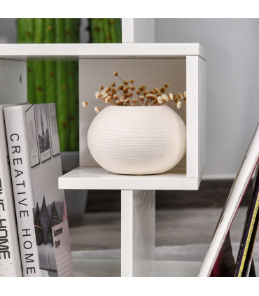 Side End Table White Particle Board 55H x 45L x 40Wcm 3-Tier Open Shelves