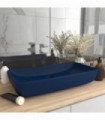 vidaXL Luxury Basin Rectangular Matt Dark Blue 71x38 cm Ceramic