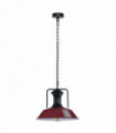 Pendant Light Shade Hanging Lamp Light Metal Burgundy 36cm Vintage Industrial