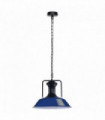 Pendant Light Shade Hanging Lamp Vintage Industrial Navy Blue Metal 36cm