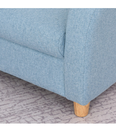 Child Armchair Blue Polyester Wood Frame 44.5H x 49L x 45Wcm 3-6 Years Old