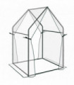 Steel, Plastic Clear 90L x 90W x 145Hcm Small Greenhouse with 2 Zipped Doors