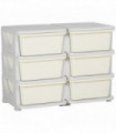 Kids Storage Unit Toy Box Vertical Dresser with Six Drawers - Cream HOMCOM
